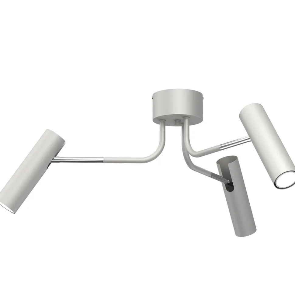 Deckenspot Metall Grau Chrom H:27 cm 3-flammig flexibel