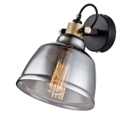 Deckenspot Rauchglas Metall E27 verstellbar