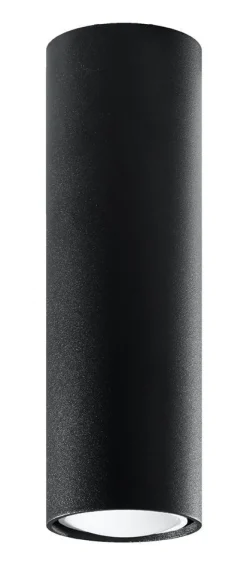 Deckenspot Schwarz 20 cm hoch Ø 6 cm schmal GU10 Metall