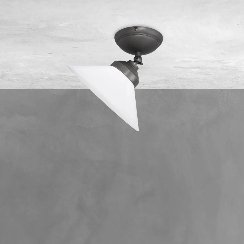 Deckenspot schwenkbar Ø 24,5 cm Glas Messing E27