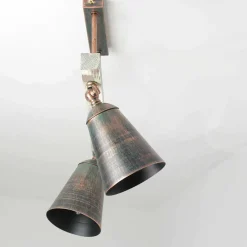 Deckenspot Shabby Kupfer 2-flammig E27 Metall Holz