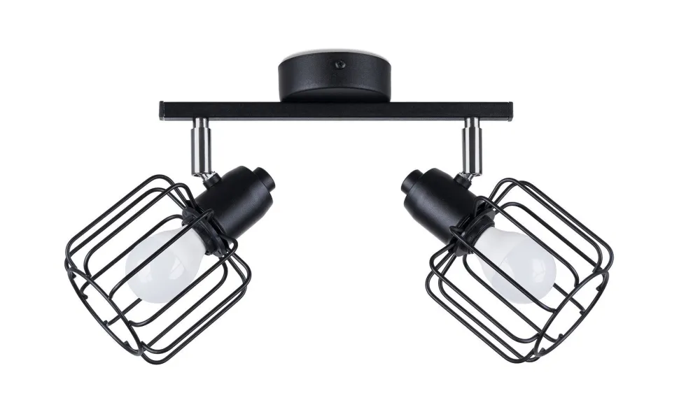 Deckenstrahöer Schwarz schwenkbar 2-flammig E14 Retro