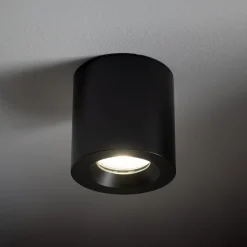 Deckenstrahler Aluminium akzentuiert IP44 GU10 Schwarz