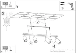 Deckenstrahler Chrom 80 cm lang 4-flammig länglich