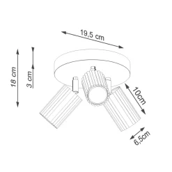 Deckenstrahler 3-flammig Ø 19,5 cm klein schwenkbar Rot GU10