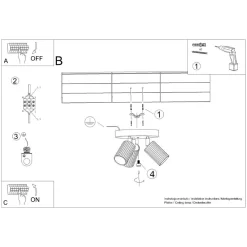 Deckenstrahler 3-flammig Ø 19,5 cm klein schwenkbar Rot GU10