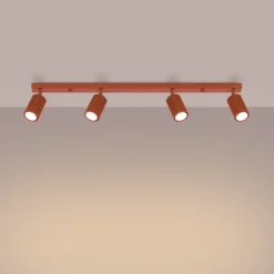 Deckenstrahler 4-flammig 81 cm lang schwenkbar GU10 Rot