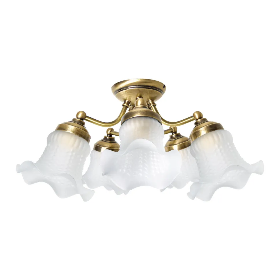 Deckenstrahler 5-flammig E14 in Bronze hell glänzend Weiß