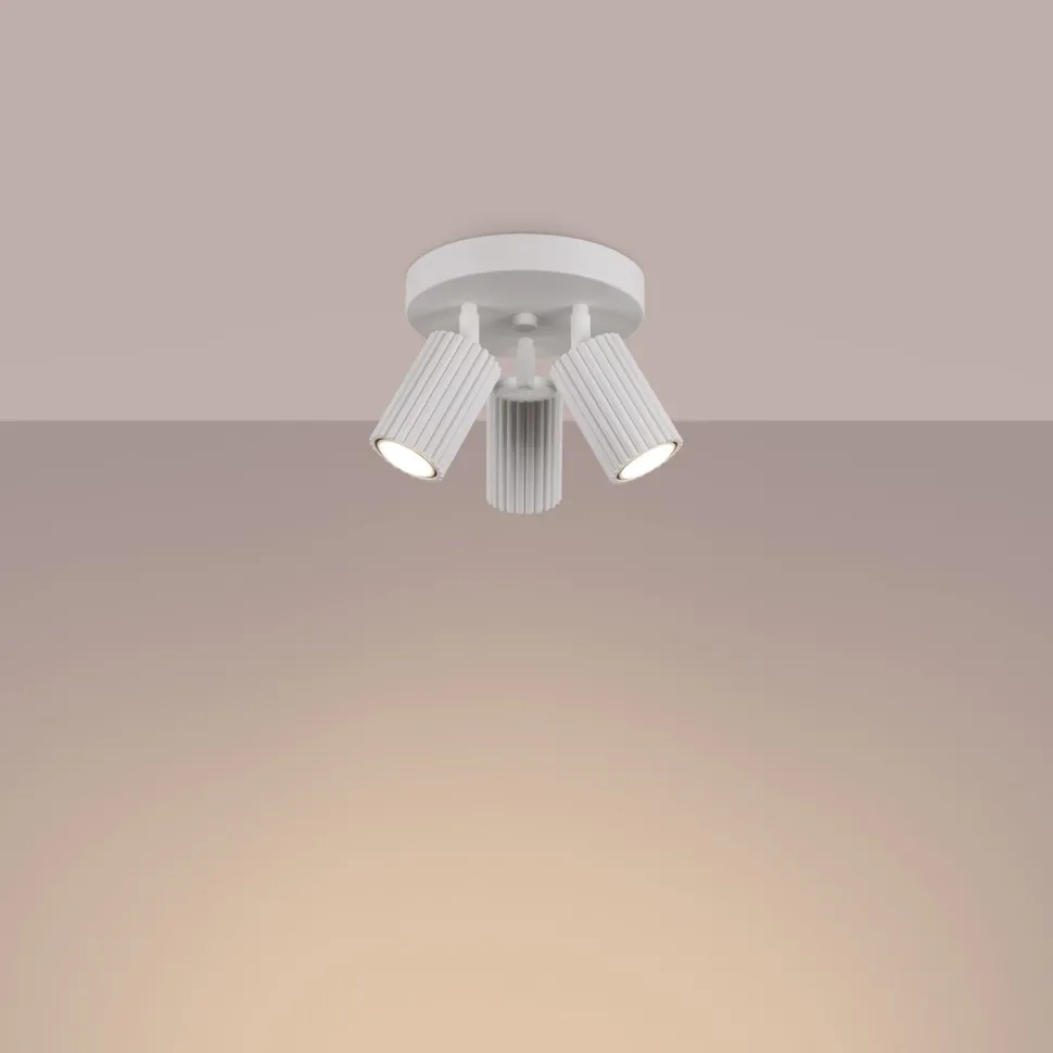 Deckenstrahler 3-flammig GU10 rund Ø 19,5 cm klein Weiß BERTA