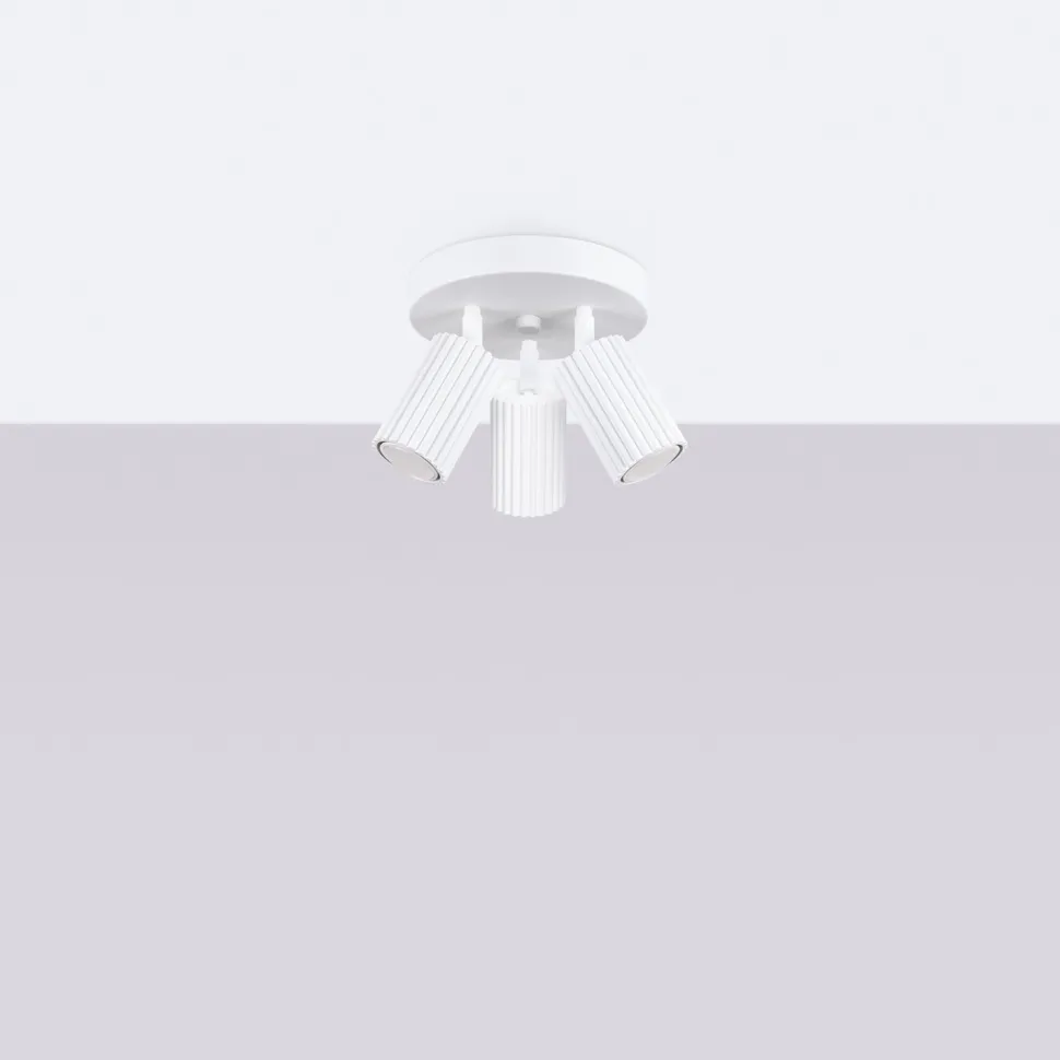 Deckenstrahler 3-flammig GU10 rund Ø 19,5 cm klein Weiß BERTA