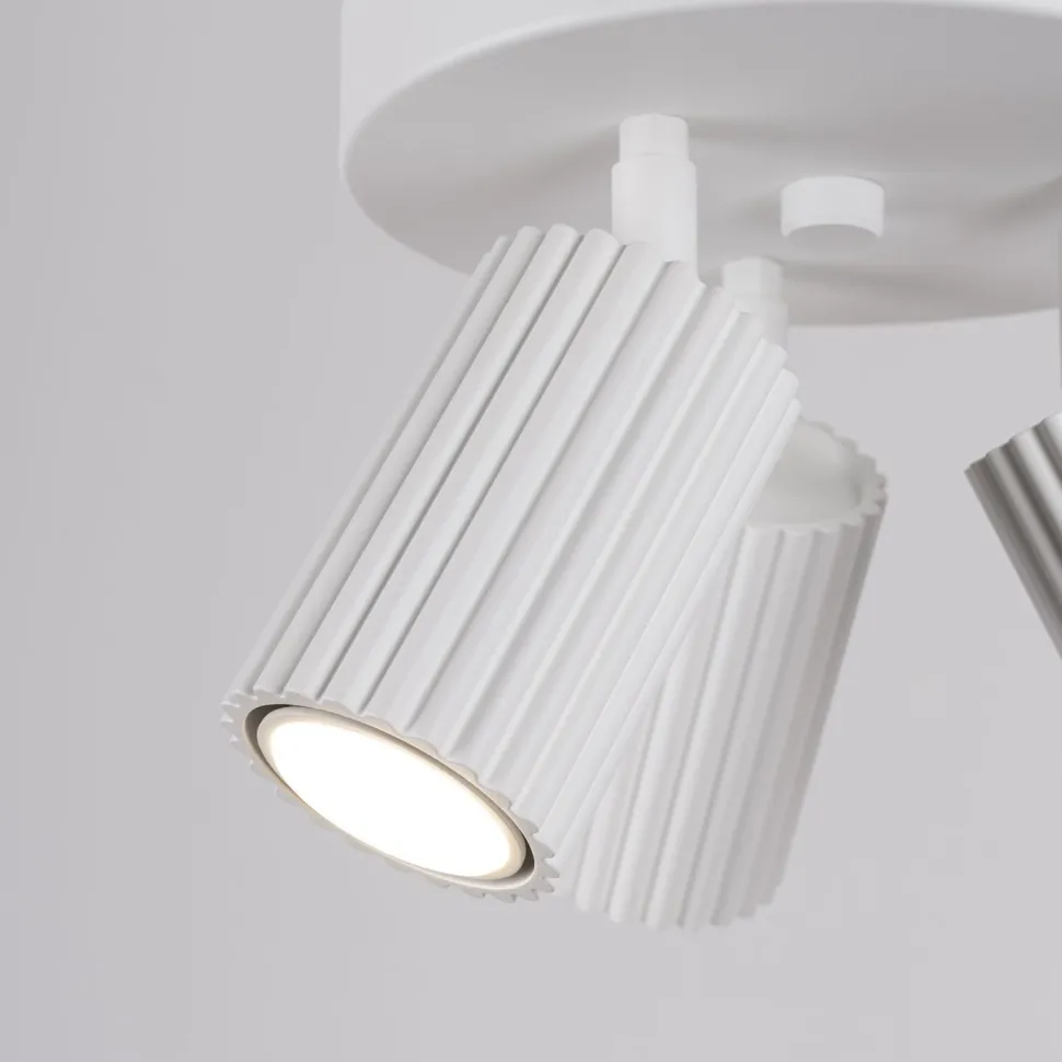 Deckenstrahler 3-flammig GU10 rund Ø 19,5 cm klein Weiß BERTA