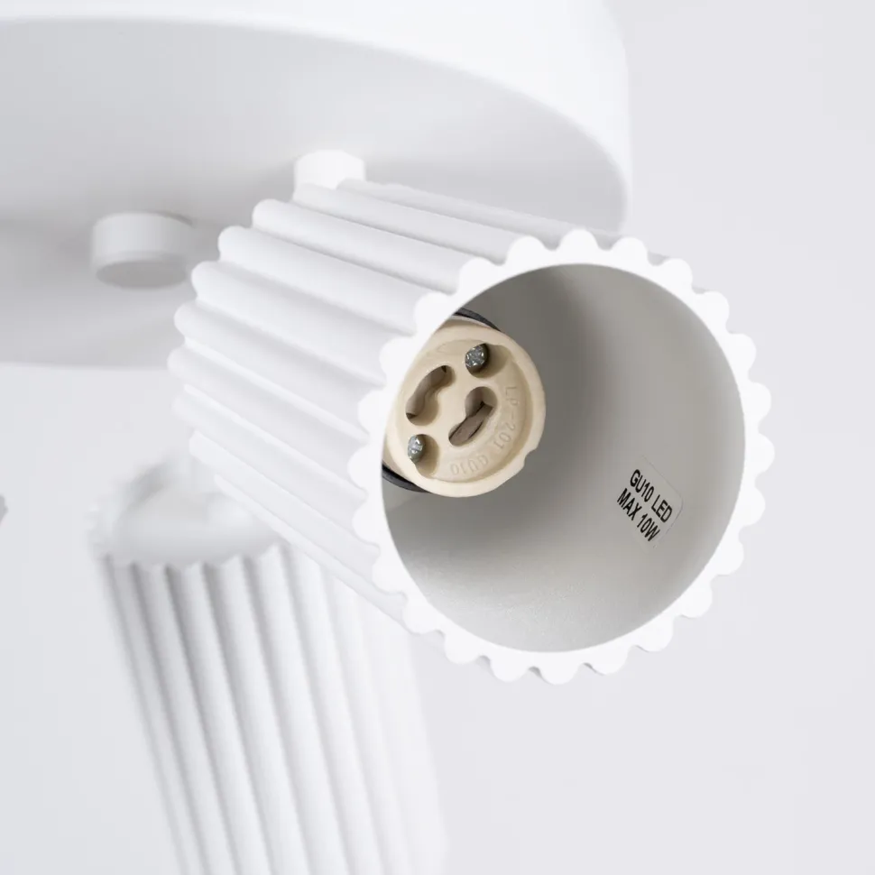 Deckenstrahler 3-flammig GU10 rund Ø 19,5 cm klein Weiß BERTA