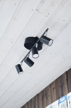 Deckenstrahler 4-flammig GU10 83 cm lang Schwarz Metall