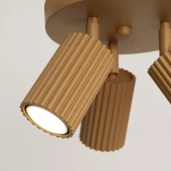 Deckenstrahler 3-flammig GU10 Ø 19,5 cm klein rund in Gold