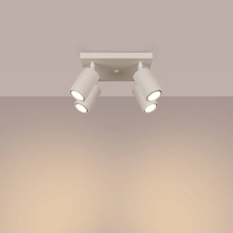 Deckenstrahler 4-flammig GU10 B: 25 cm klein Creme BERTA