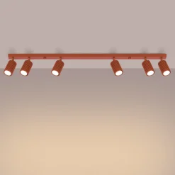 Deckenstrahler 6-flammig Rot GU10 117 cm lang groß Aluminium