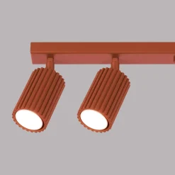 Deckenstrahler 6-flammig Rot GU10 117 cm lang groß Aluminium