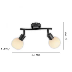 Deckenstrahler Glas Metall 43 cm inkl E14 5 W flexibel