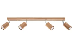 Deckenstrahler Holz 80 cm lang 4-flammig schwenkbar GU10