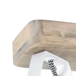 Deckenstrahler Holz Metall Weiß 59 cm E27 beweglich