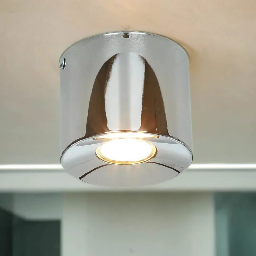 Deckenstrahler in Chrom Metall GU10 akzentuiertes Licht