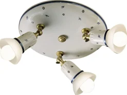 Deckenstrahler Keramik Metall E14 rund Ø 42 cm Weiß