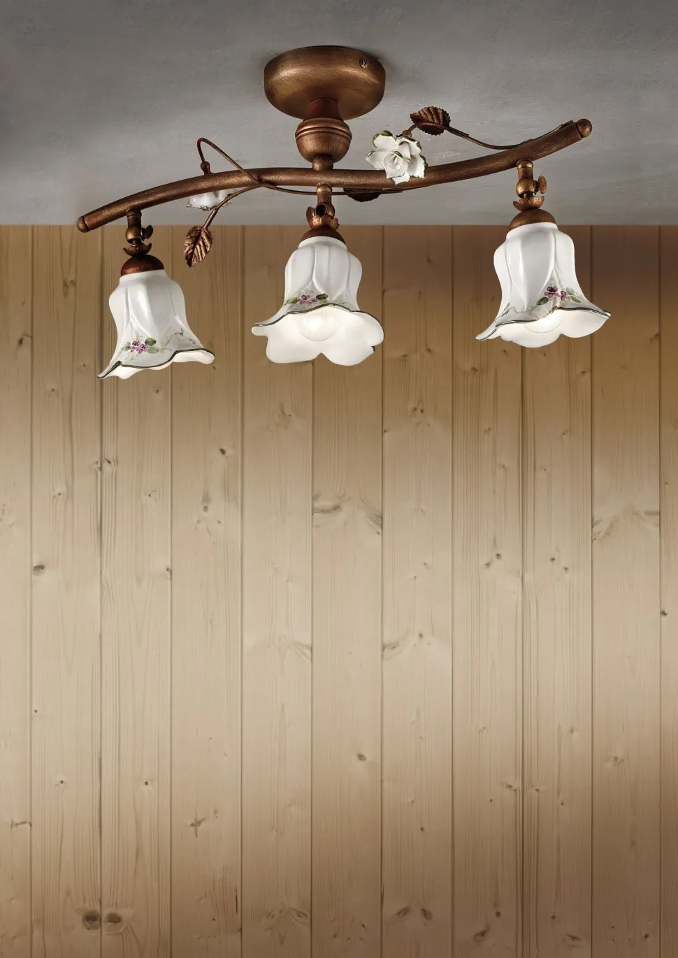 Deckenstrahler Keramik Metall E14 verstellbar 3-flammig