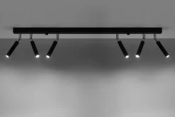 Deckenstrahler Metall 100 cm lang 6-flammig G9 Schwarz