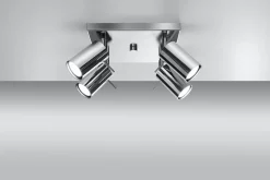 Deckenstrahler Metall 4-flammig Chrom B: 25 cm GU10