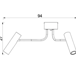 Deckenstrahler Metall in Gold H:27 cm 3-flmg flexibel
