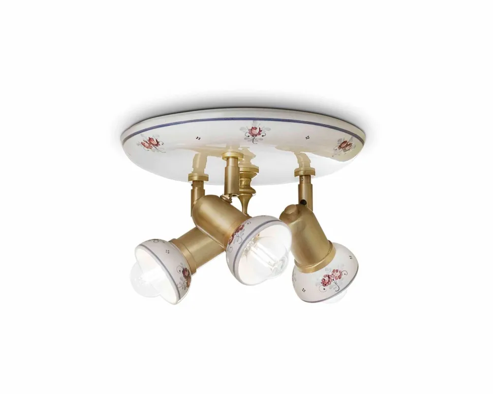 Deckenstrahler Metall Keramik E14 verstellbar 3-flammig