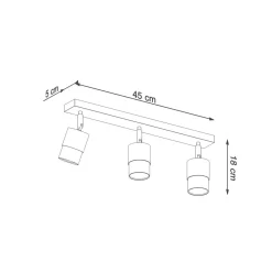 Deckenstrahler Metall Schwarz Gold 3-flammig 45 cm lang