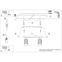 Deckenstrahler Modern B: 30 cm klein 2-flammig GU10 Schwarz