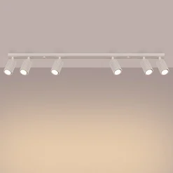 Deckenstrahler Modern 6-flammig GU10 117 cm lang in Creme