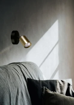 Deckenstrahler rund Schwarz Gold klein Ø 11 cm