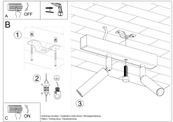 Deckenstrahler SARGAS Weiß 25 cm breit klein 2-flammig