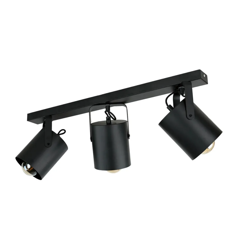 Deckenstrahler Schwarz 3 flmg E27