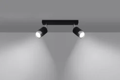 Deckenstrahler Schwarz Chrom 30 cm Metall 2-flammig