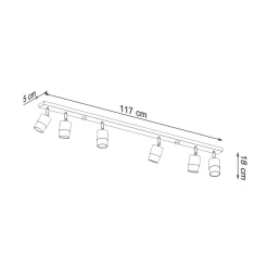Deckenstrahler Schwarz Chrom 117 cm lang schwenkbar