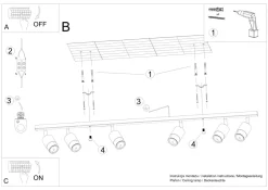 Deckenstrahler Schwarz Chrom 117 cm lang schwenkbar