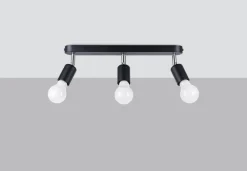 Deckenstrahler Schwarz 3-flammig schwenkbar E27 Metall