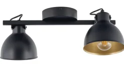 Deckenstrahler Schwarz Gold flexibel E27 Industrie Stil