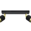 Deckenstrahler Schwarz Gold 30 cm länglich 2-flammig GU10