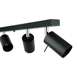 Deckenstrahler Schwarz Metall 6-flammig 118 cm schwenkbar