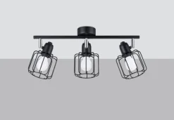 Deckenstrahler Schwarz Metall Retro Design 48 cm lang