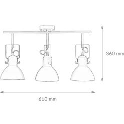 Deckenstrahler Schwarz Metall E14 Retro Wohnzimmer