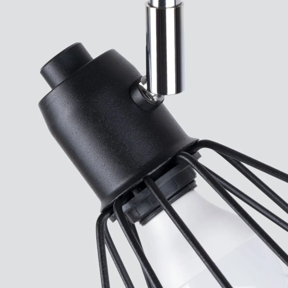 Deckenstrahler Schwarz Retro 3-flammig Metall E27