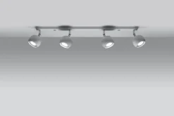 Deckenstrahler Weiß 80 cm lang Retro FAVONIA Aufbau