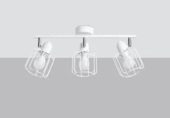 Deckenstrahler Weiß E14 3-flammig Metall Retro TISTA