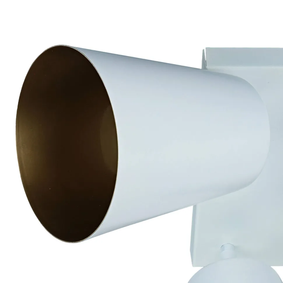 Deckenstrahler Weiß Gold Metall Retro 4-flammig E27